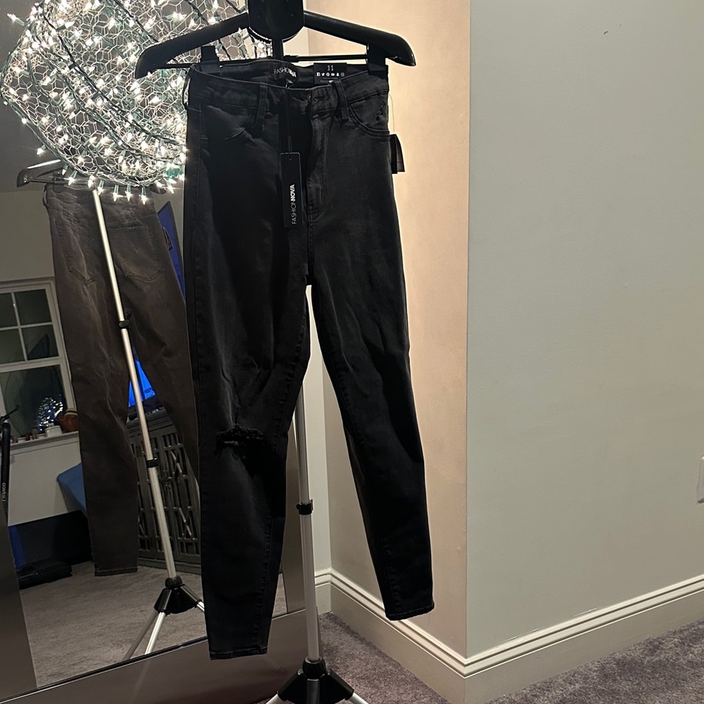 Fashion Nova Charcoal High-Rise Jeans